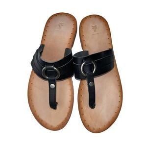 Frye Avery Harness Black Leather Sandals Women’s size 9